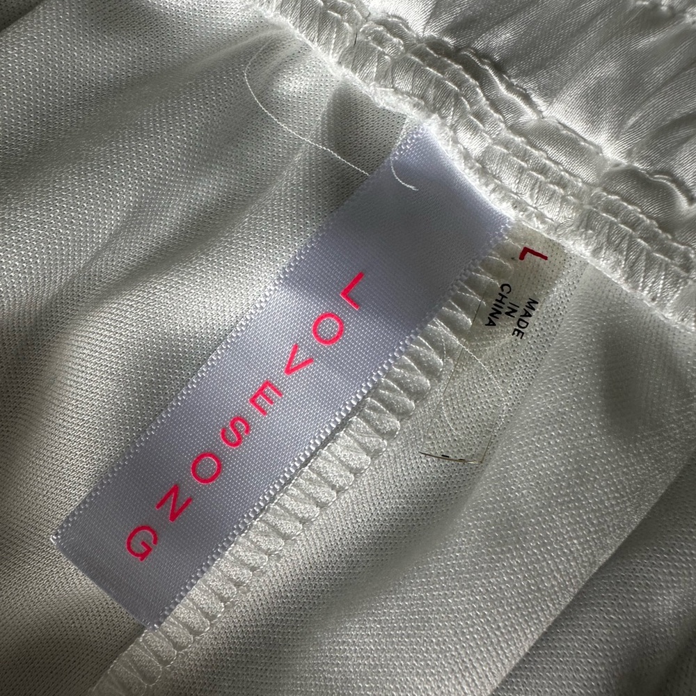 White Satin Wide-Leg Pants Beach Vacation - Picture 6 of 8